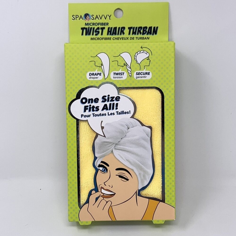 Twist Hair Turban Yellow Microfiber Hair Drying Wrap